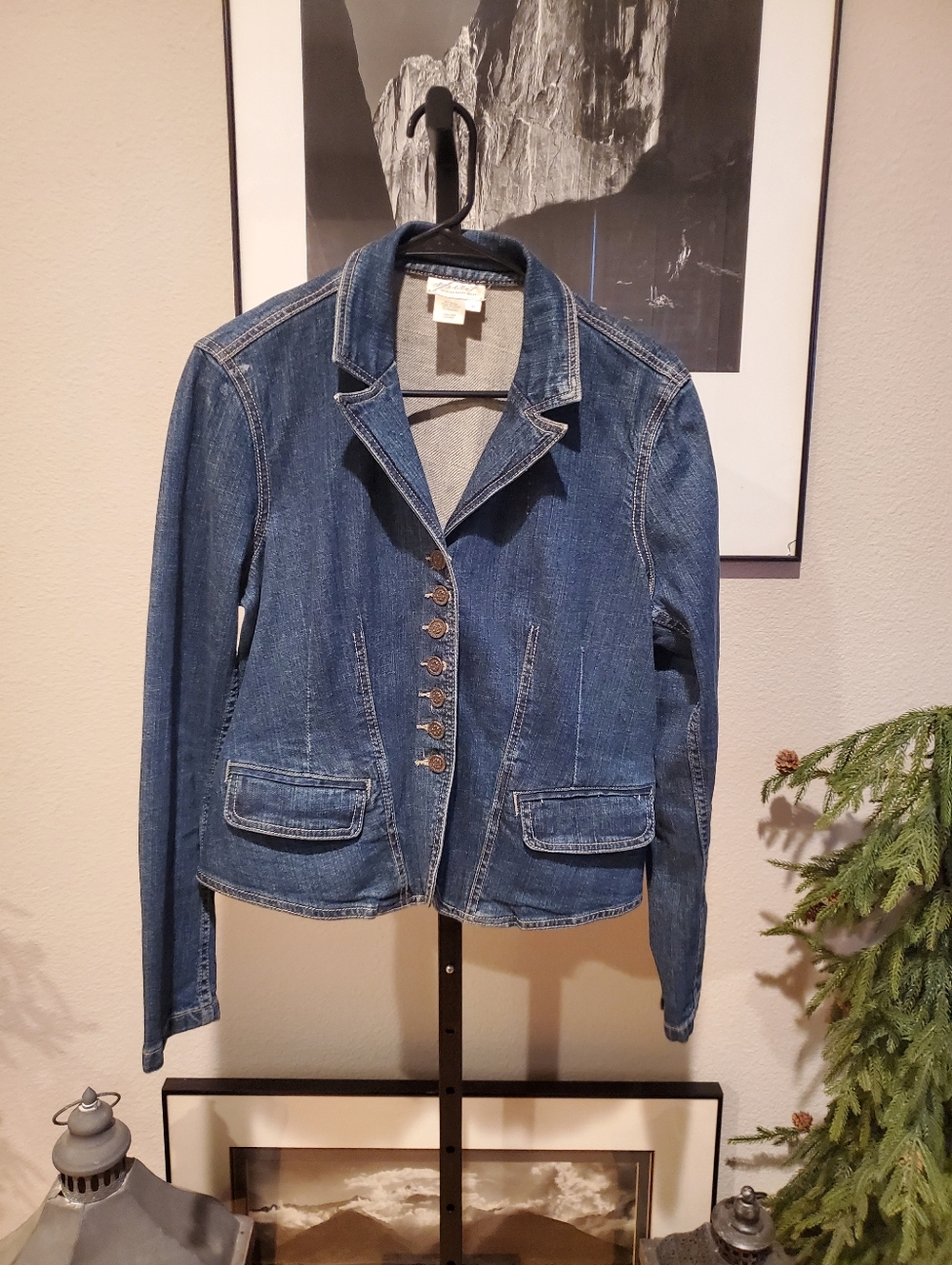 Spirit Women's Denim Button-Front Jacket in Blue - Picture 2 of 4